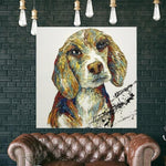 Einzigartige Beagle-Kunstwerk-abstrakte Jagdhund-Malerei Moderne Beagle-Kunstwerk-Tier-Zusammenfassung | DOG'S THOUGHTS