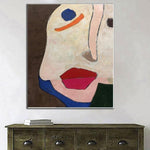 Moderne Pop-Art zeitgenössische Gesichtsmalerei Original Abstrakte Gemälde Große Abstrakte Figürliche Malerei Auf Leinwand Mode Wandkunst | STRANGER