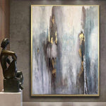 Original abstrakte Malerei Blattgold Malerei übergroße abstrakte Malerei abstrakte Acrylbilder auf Leinwand | SPRING THAW