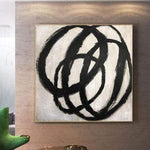 Abstrakte Kreise Malerei Schwarz-Weiß-Kunst Malerei Abstrakte Kunst Abstrakter schwarzer Kreis | CROP CIRCLES