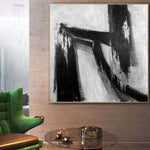 Kunstwerke auf Leinwand Große übergroße Malerei Wandkunst Blattsilber Malerei Kunst Schwarz und Weiß für moderne Hausmalerei Silber Wandkunst | HIEROGLYPH