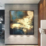 Großes abstraktes Ölgemälde übergroße abstrakte Malerei Blattgold Malerei moderne Kunstwerke abstrakt | SURGE OF ENERGY