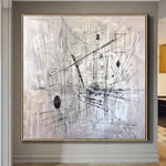 Großes Original-Gemälde auf Leinwand Moderne Schwarz und Weiß-Acryl-Kunstwerke | COBWEB