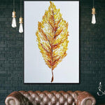 Ursprüngliche abstrakte Herbstblatt-Malerei kreative Blatt-Wandmalereien auf Segeltuch-Herbstblatt | AETHEREALITY
