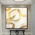 Original Blattgold Kunstwerk Abstrakt Kreative Gemälde auf Leinwand Abstrakte Kunst für Hotel Dekor | GOLDEN THREADS OF LIFE