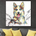 Abstrakter Husky-Hund, der modernes Hunde-Kunstwerk Tier abstrakter einzigartiger Siberian Husky malt | FAITHFUL FRIEND