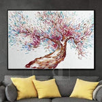 Baum-Leinwand-Malerei Sakura-Baum-abstrakte Kunst abstrakte Baum-Kunstwerk-Baum-Malerei | CHERRY BLOSSOMS